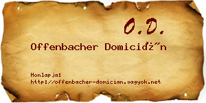 Offenbacher Domicián névjegykártya